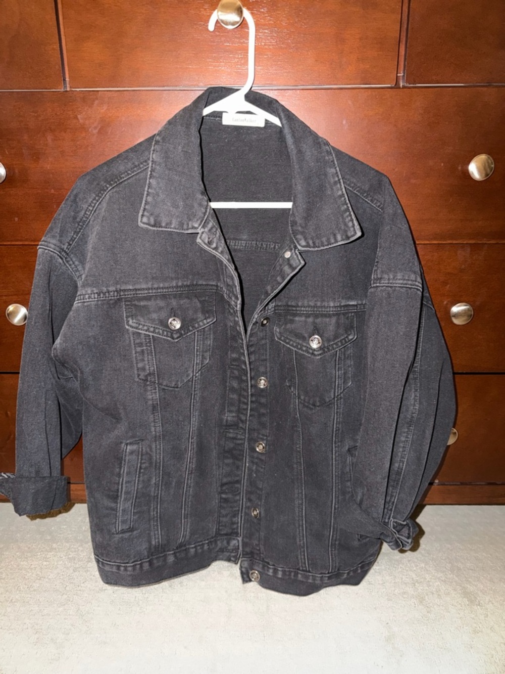 Black Denim Jacket - Unbranded Men's Oversized Trucker